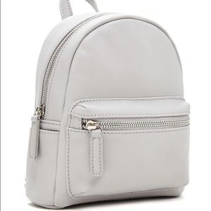Faux-Leather Gray Mini Backpack